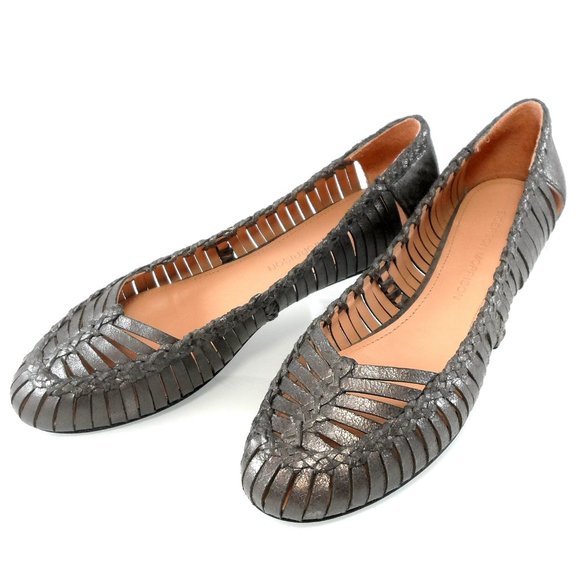 NIB$350 Sigerson Morrison Brian Woven Leather Cut-out Straps Ballet Flats 6 - Picture 3 of 14